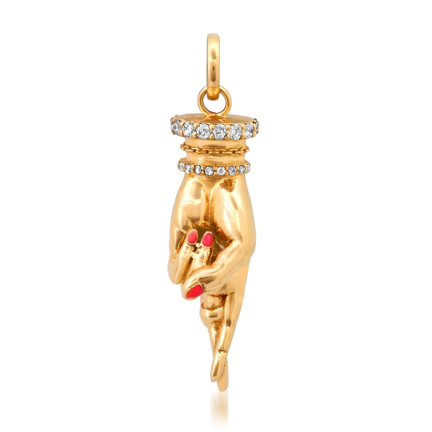 Fingers Crossed Nefertiti Pendant Charm