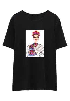 Flower Girl Black T-Shirt
