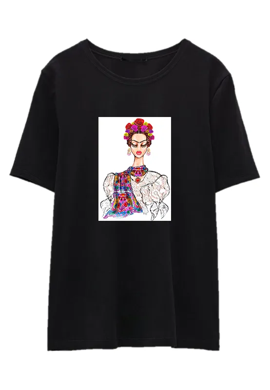 Flower Girl Black T-Shirt