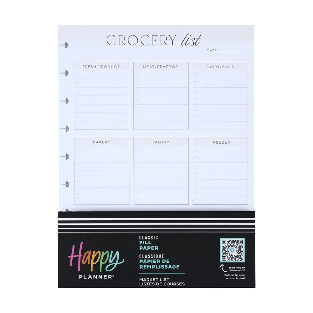 Grocery   Meal Prep List - Classic Filler Paper - 40 Sheets