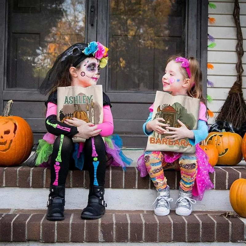 Halloween Tote Bag for Kids, Personalized Trick or Treat Tote Bag