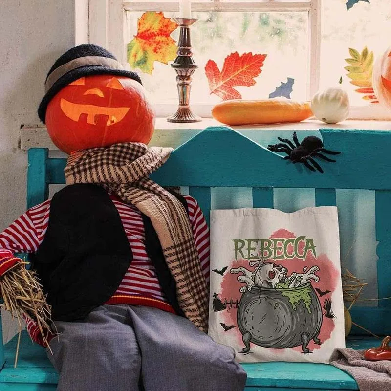 Halloween Tote Bag for Kids, Personalized Trick or Treat Tote Bag