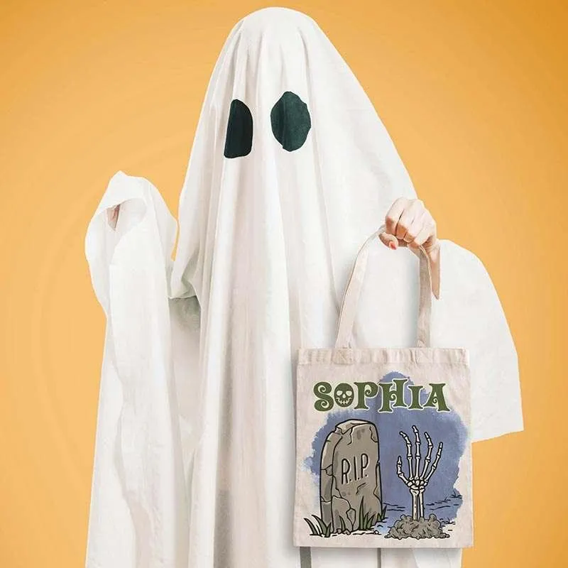 Halloween Tote Bag for Kids, Personalized Trick or Treat Tote Bag