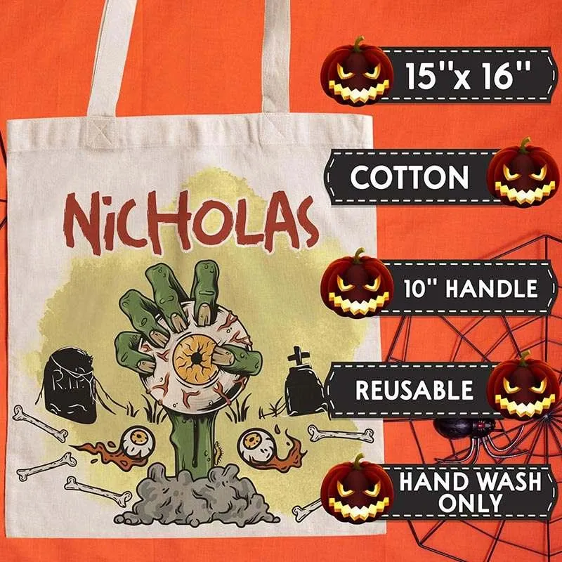 Halloween Tote Bag for Kids, Personalized Trick or Treat Tote Bag