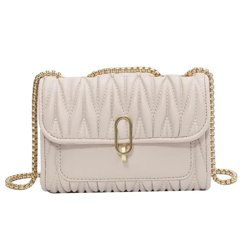 High quality Women's Bags PU Leather Messenger ladies Bag Fashion Trend  Metal chain single shoulder bag Handbag Satchel