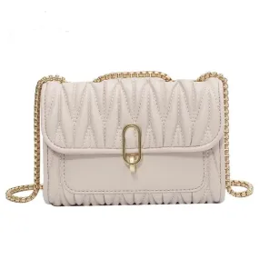 High quality Women's Bags PU Leather Messenger ladies Bag Fashion Trend  Metal chain single shoulder bag Handbag Satchel