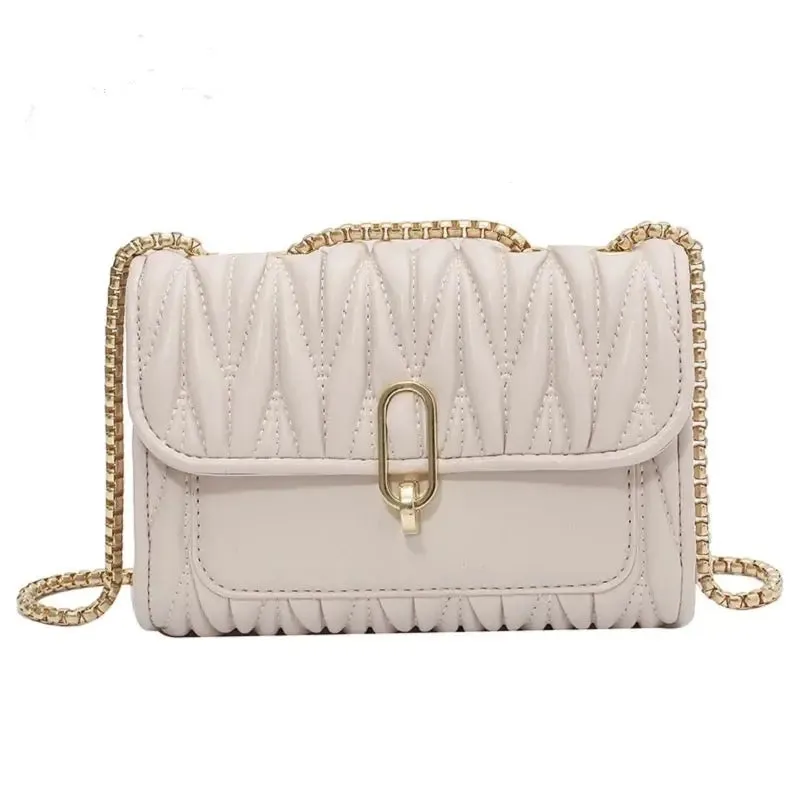 High quality Women's Bags PU Leather Messenger ladies Bag Fashion Trend  Metal chain single shoulder bag Handbag Satchel