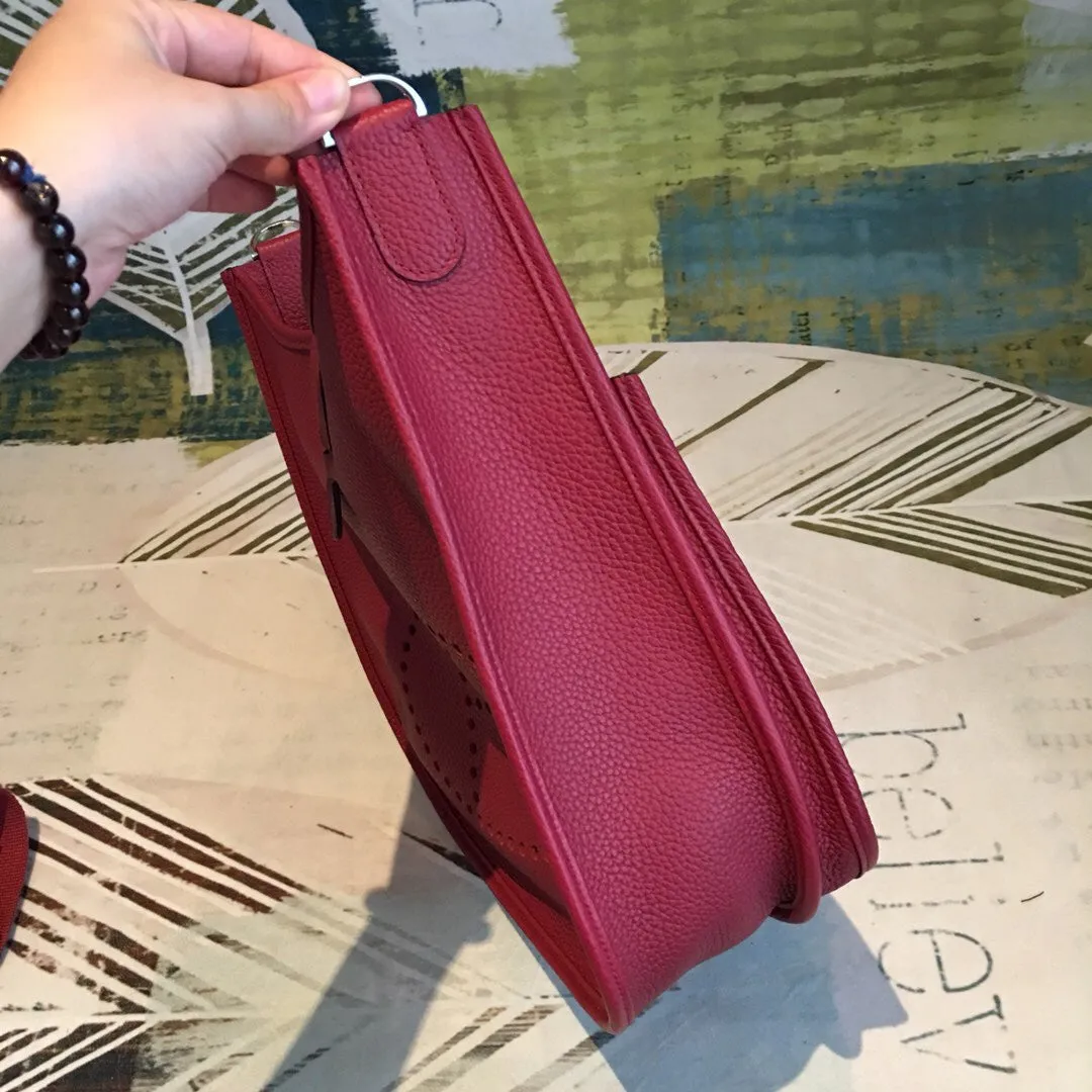 HM Evelyne III PM Bag Burgundy For Women Silver Toned Hardware 11.8in/30cm