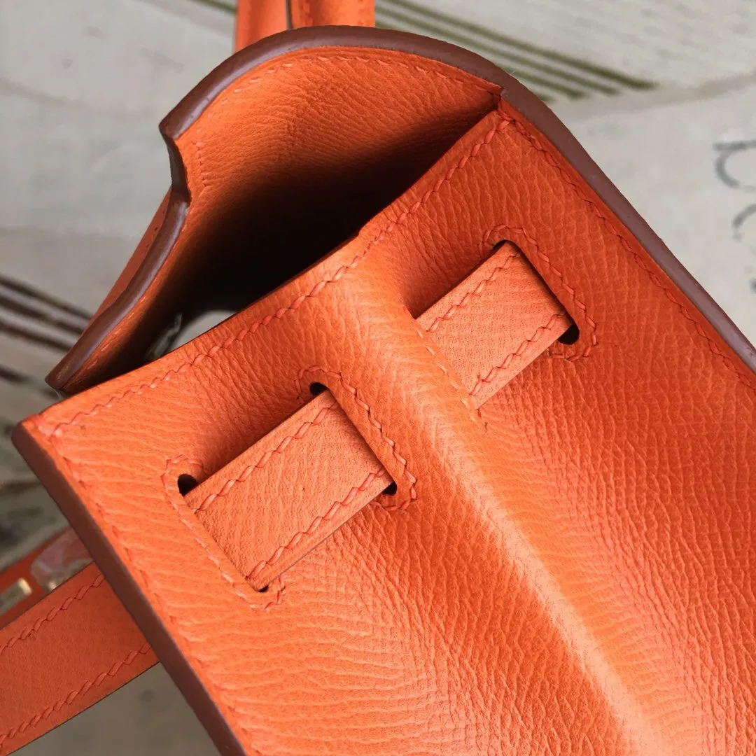 HM Kelly Orange For Women Gold Toned Hardware 10in/25cm