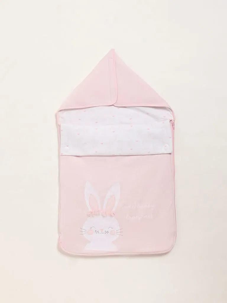 HOP Baby Bunny Adorned Pink Sleeping Bag