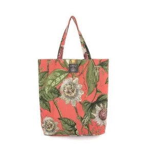 Kew Coral Passion Flower Tote Bag