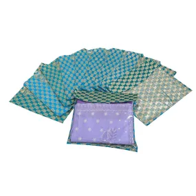 Kuber Industries 10 Piece Satin Saree Cover Set, Sky Blue (VAKU183)