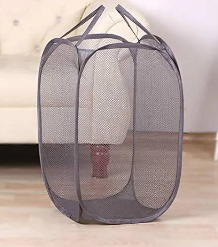 Kuber Industries Nylon 2 Piece Mesh Laundry Basket,30Ltr (Multi)-CTKTC21487