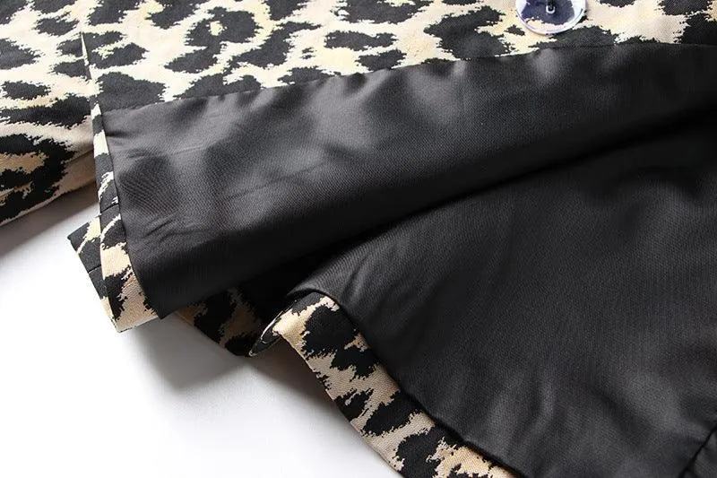 Laddies Leopard Jacquard Long Sleeves Blazer 21702