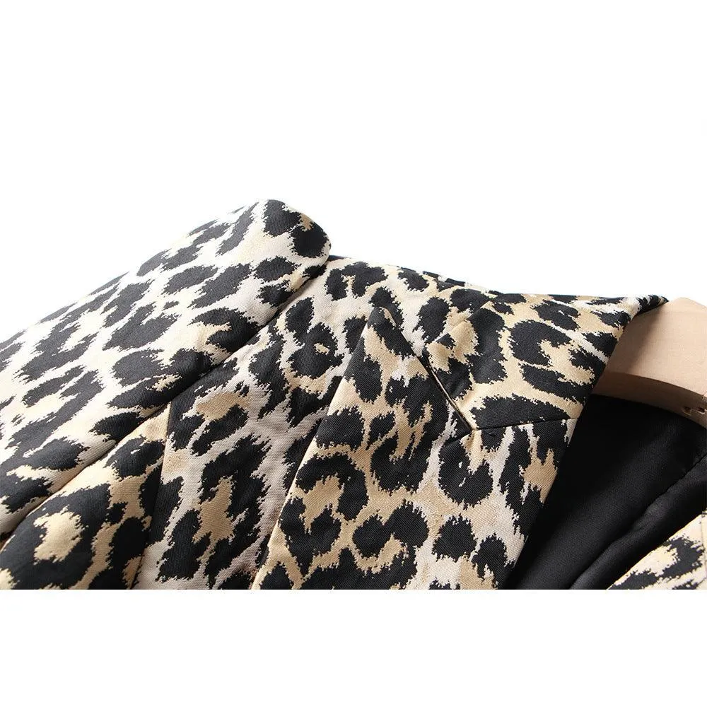 Laddies Leopard Jacquard Long Sleeves Blazer 21702