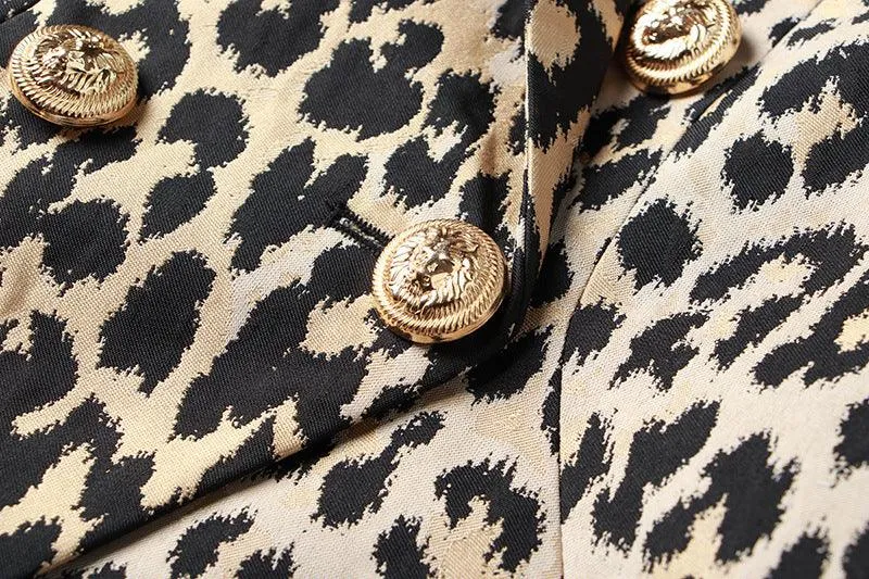 Laddies Leopard Jacquard Long Sleeves Blazer 21702