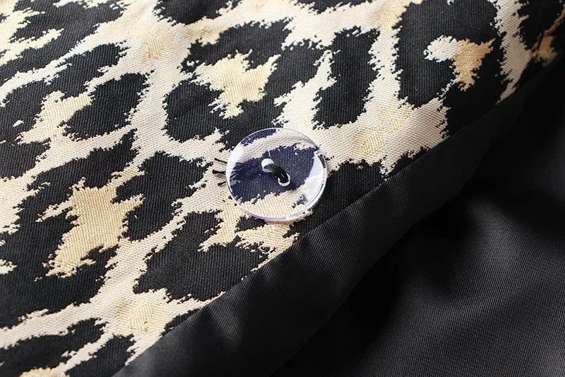 Laddies Leopard Jacquard Long Sleeves Blazer 21702