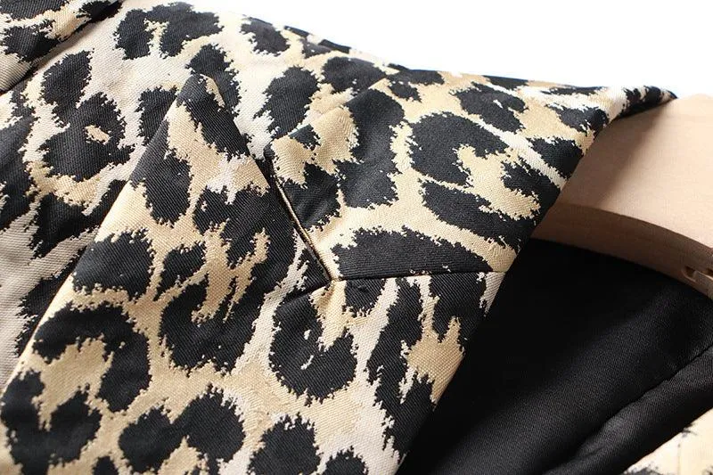 Laddies Leopard Jacquard Long Sleeves Blazer 21702