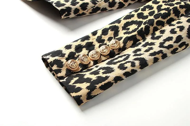 Laddies Leopard Jacquard Long Sleeves Blazer 21702