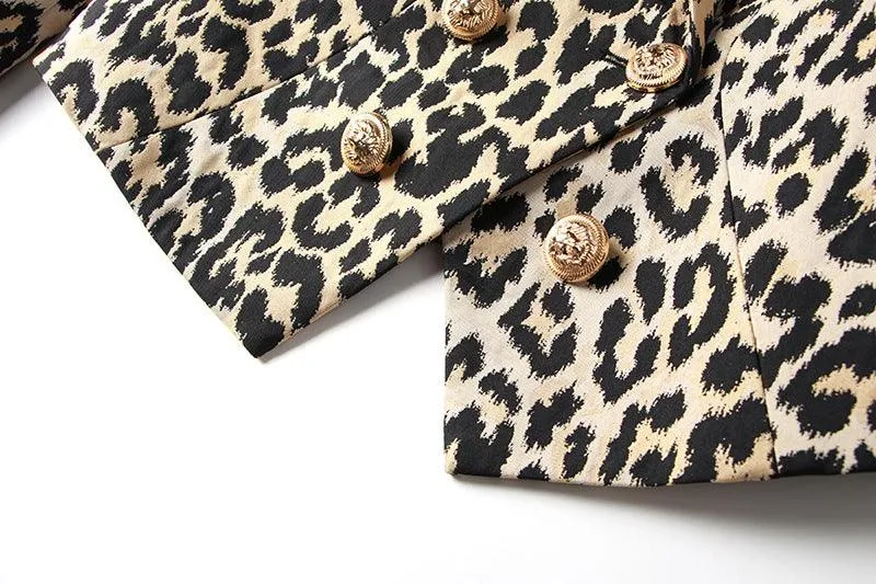 Laddies Leopard Jacquard Long Sleeves Blazer 21702