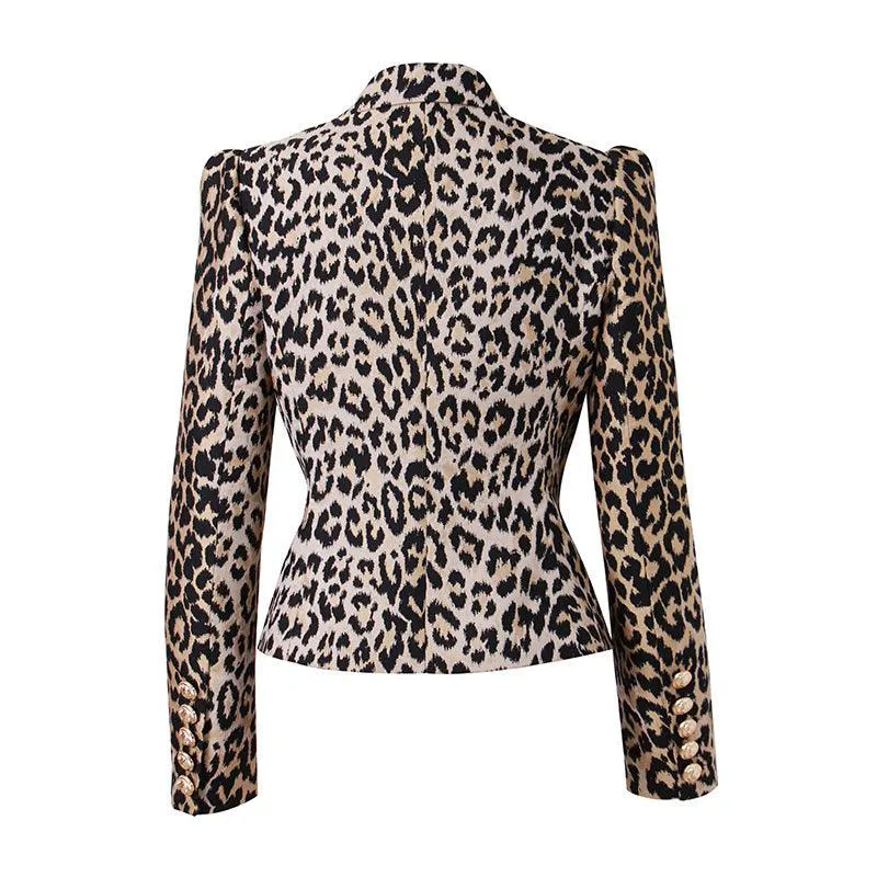 Laddies Leopard Jacquard Long Sleeves Blazer 21702