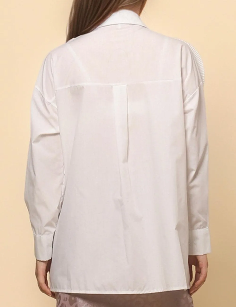 Ladies 3D Pleated Flower Long Sleeve Shirt SKT4757