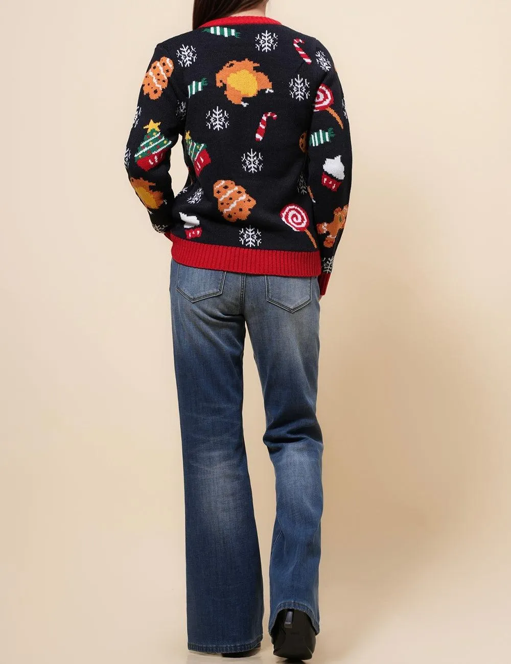 Ladies Celebrate Christmas Pullover Chirstmas Tree Sweater SKT4926