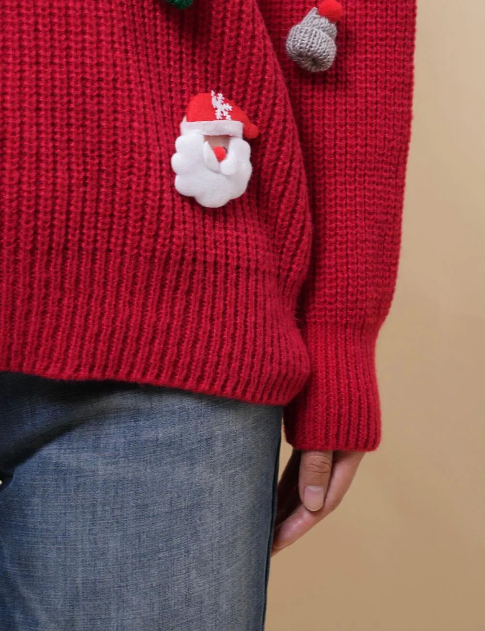 Ladies Celebrate Christmas Santa Claus Oullover Sweater SKT4954