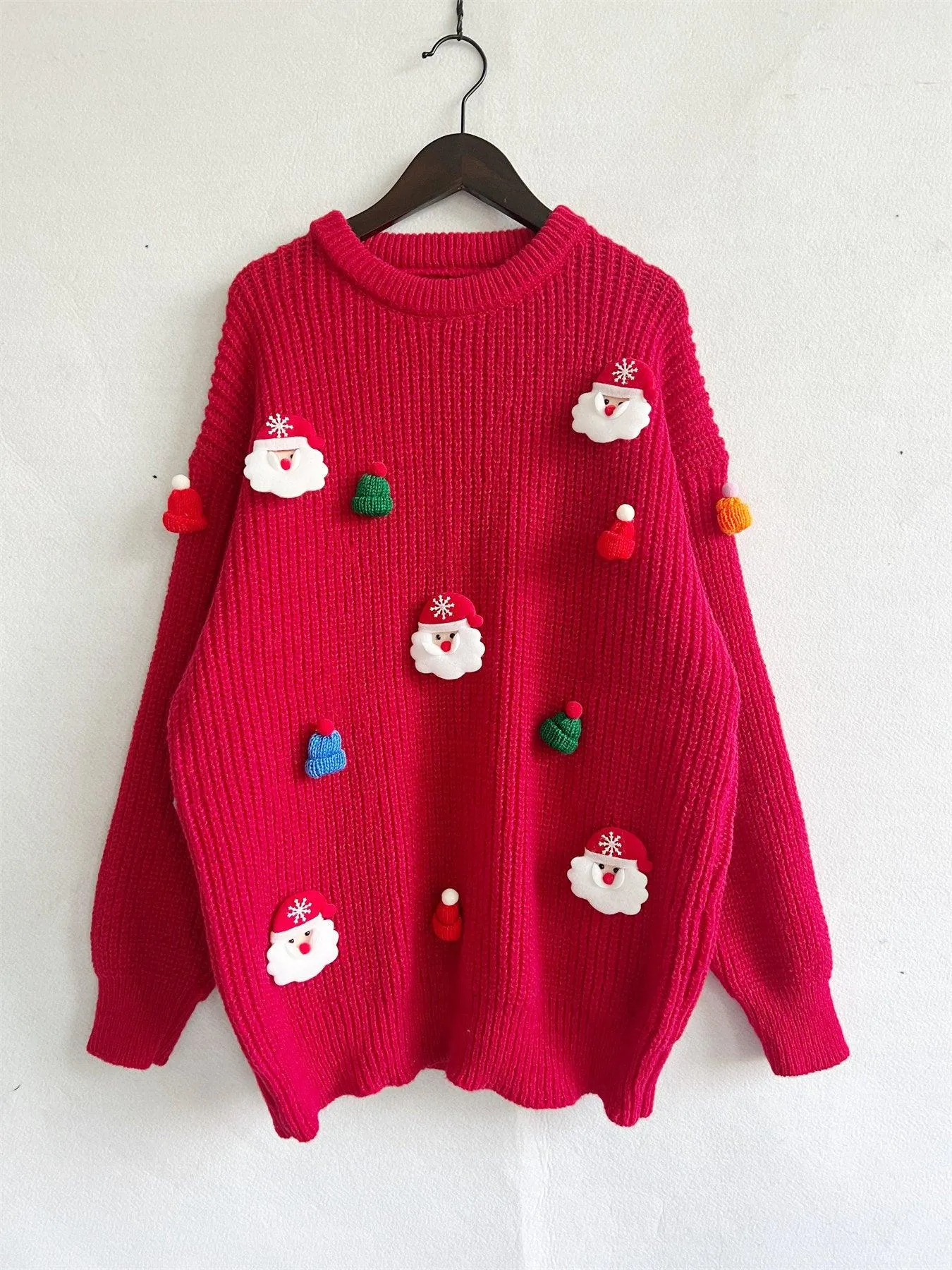 Ladies Celebrate Christmas Santa Claus Oullover Sweater SKT4954