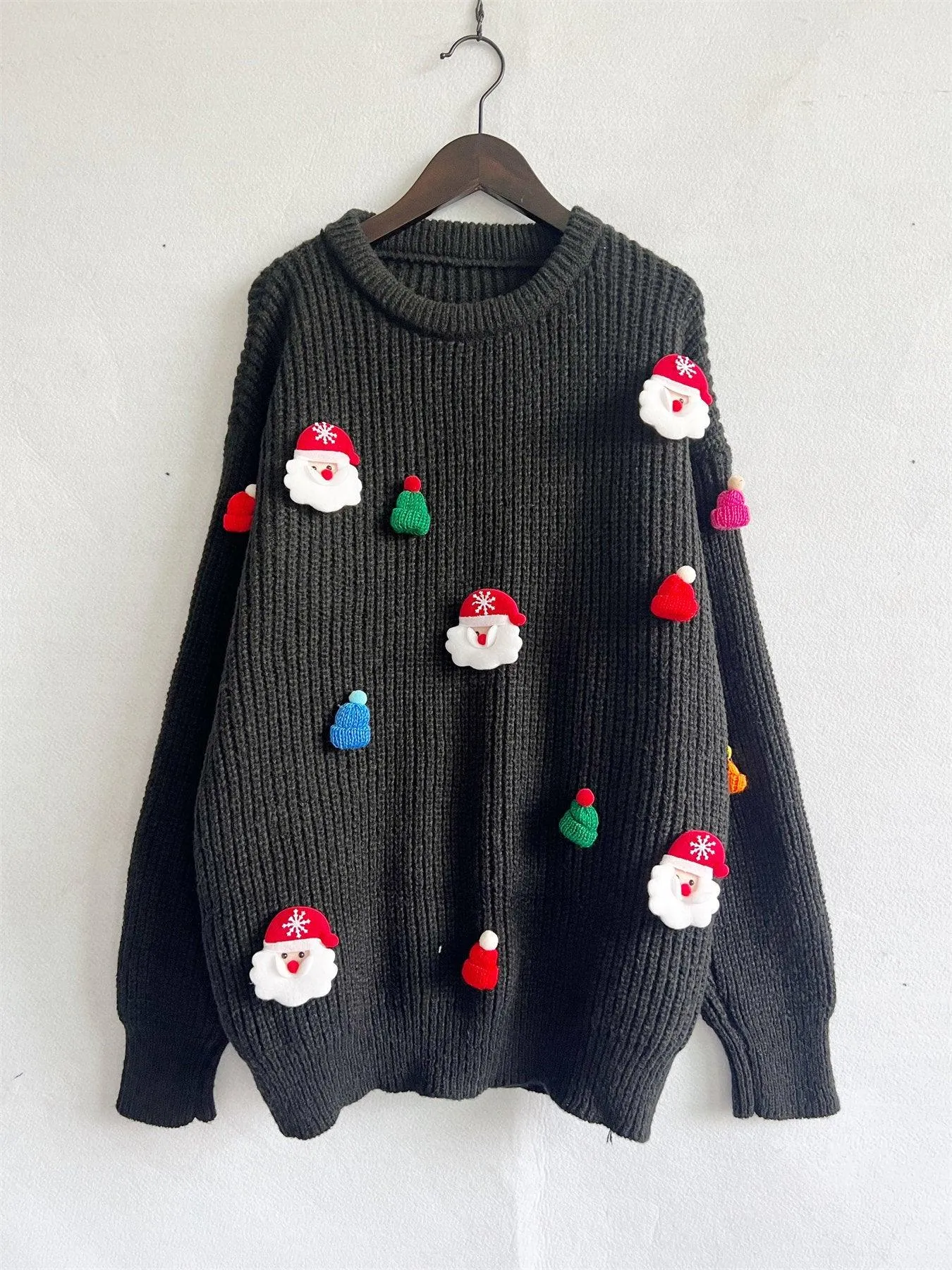 Ladies Celebrate Christmas Santa Claus Oullover Sweater SKT4954