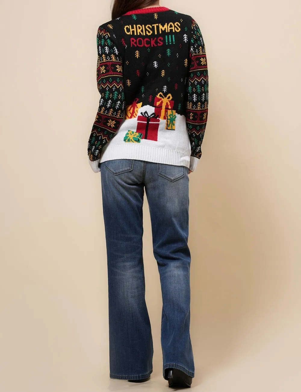 Ladies Christmas Pullover Santa Claus Sweater SKT4927