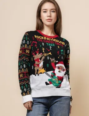 Ladies Christmas Pullover Santa Claus Sweater SKT4927