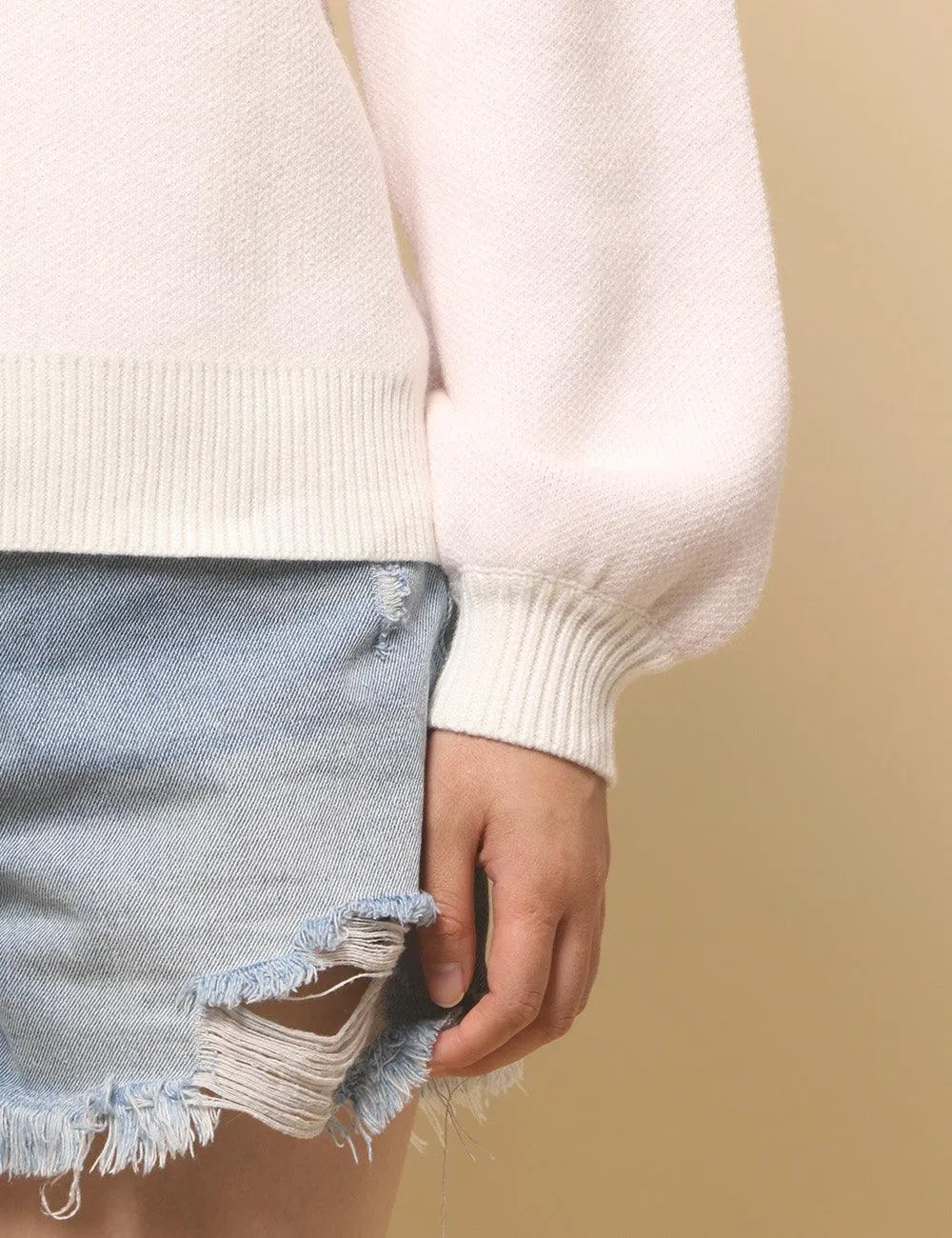 Ladies Color Block Bowknot Pullover Sweater SKT4745