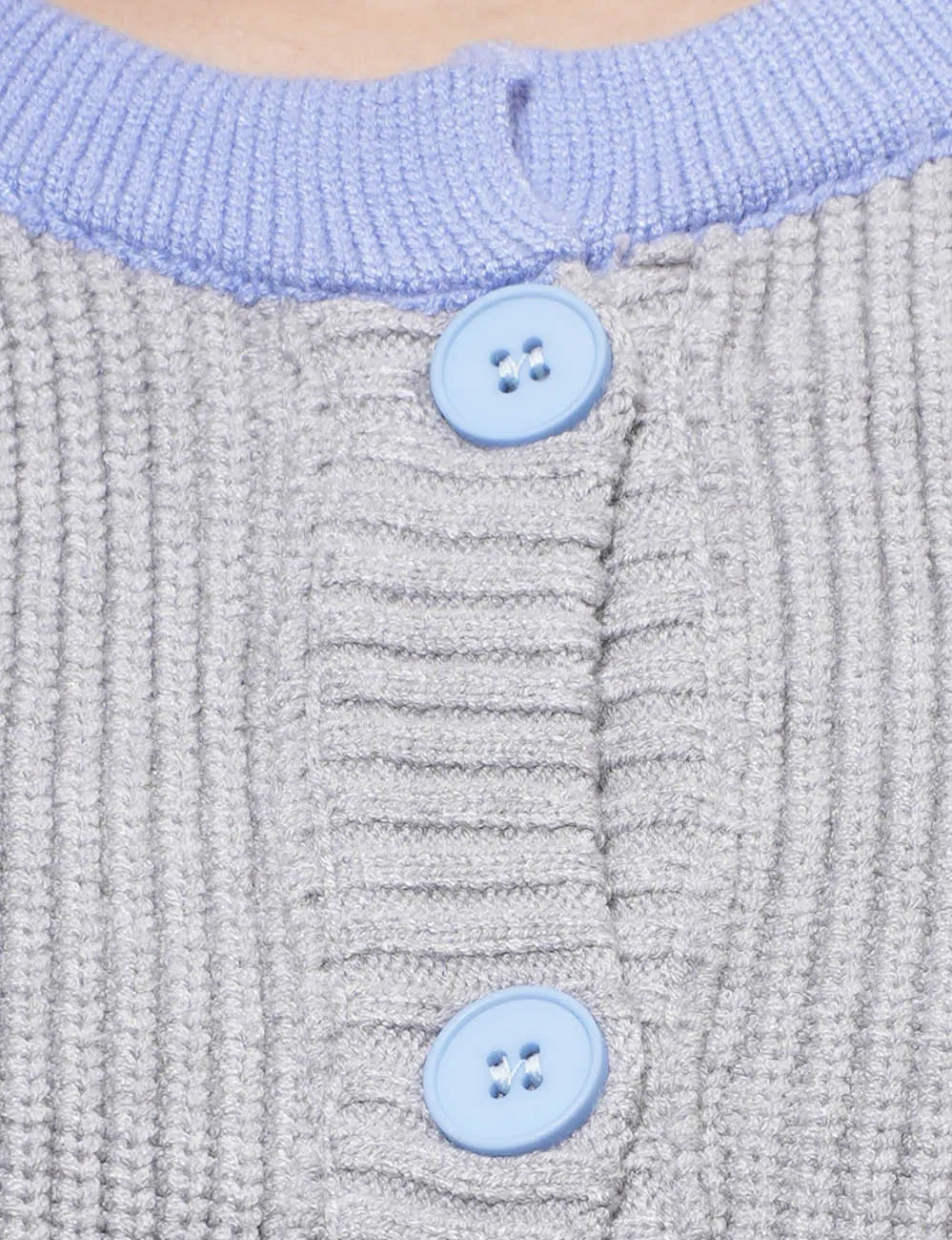 Ladies Color Block Round Neck Cardigan SKT41024