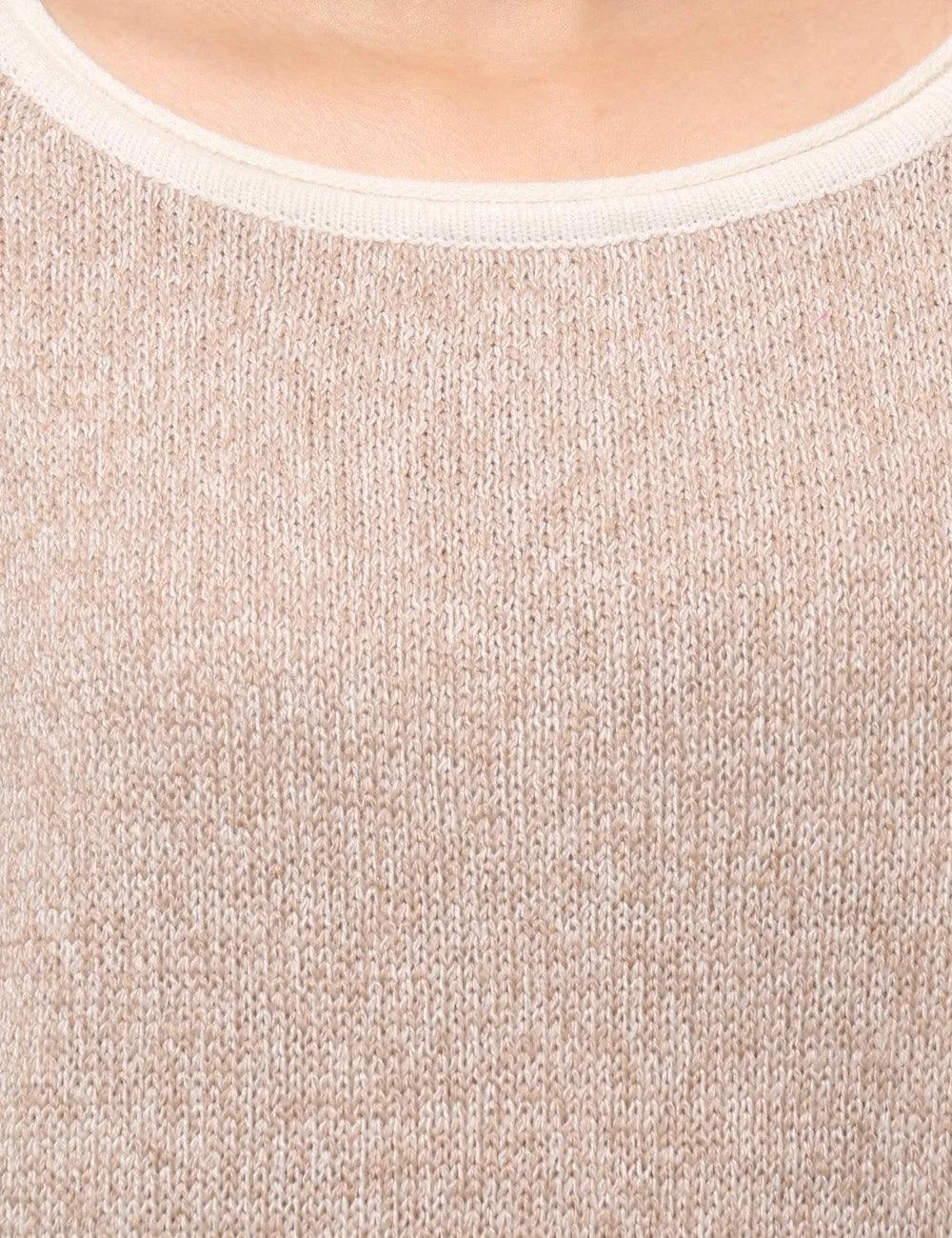 Ladies Color Block Round Neck Pullover Sweater SKT4773
