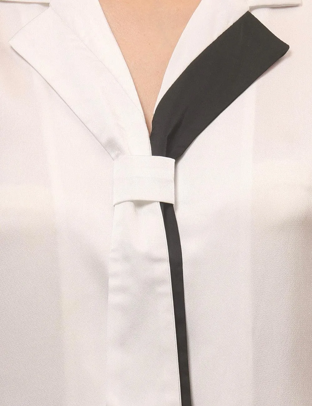 Ladies Color Block Sleeveless Lapel Shirt SKT4910
