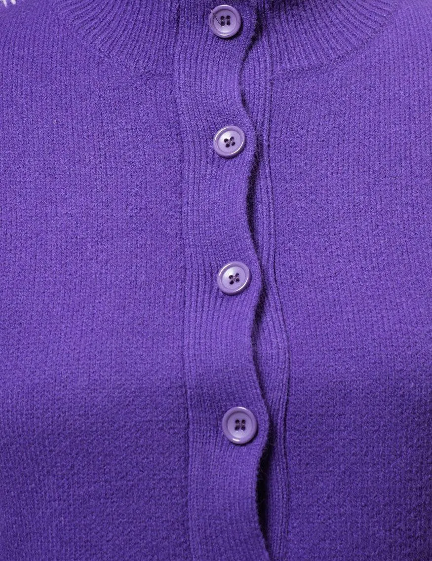 Ladies Color Block Sweater Botton Open Cardigan SKT4903