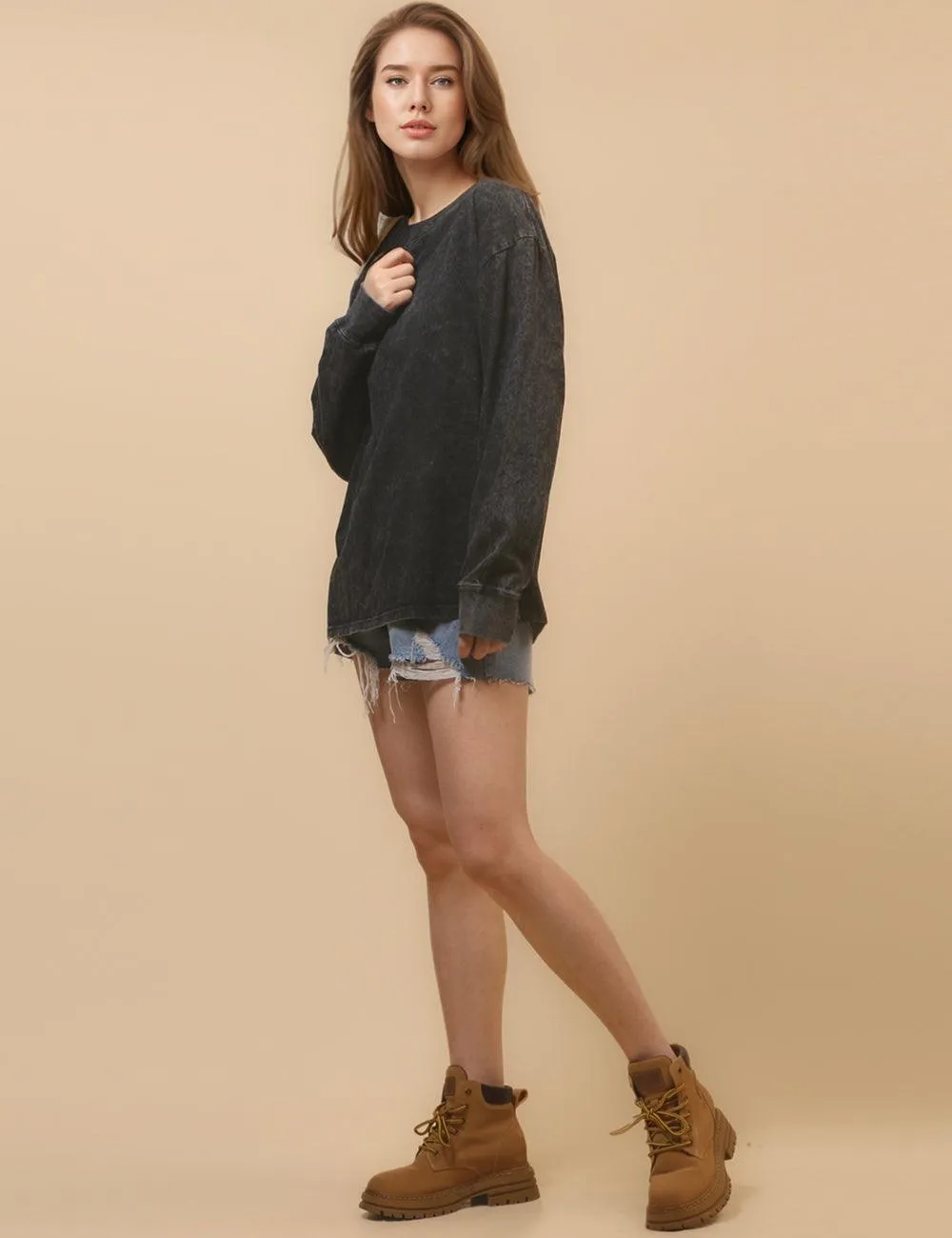 Ladies Cozy Crew Neck Sweatshirt SKT4652