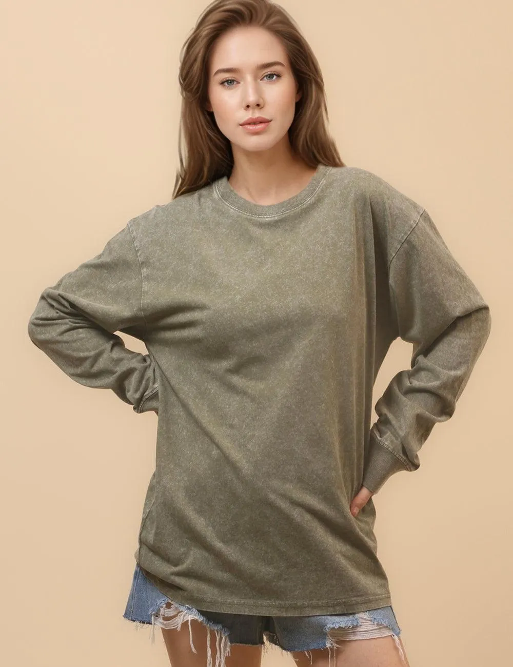 Ladies Cozy Crew Neck Sweatshirt SKT4652