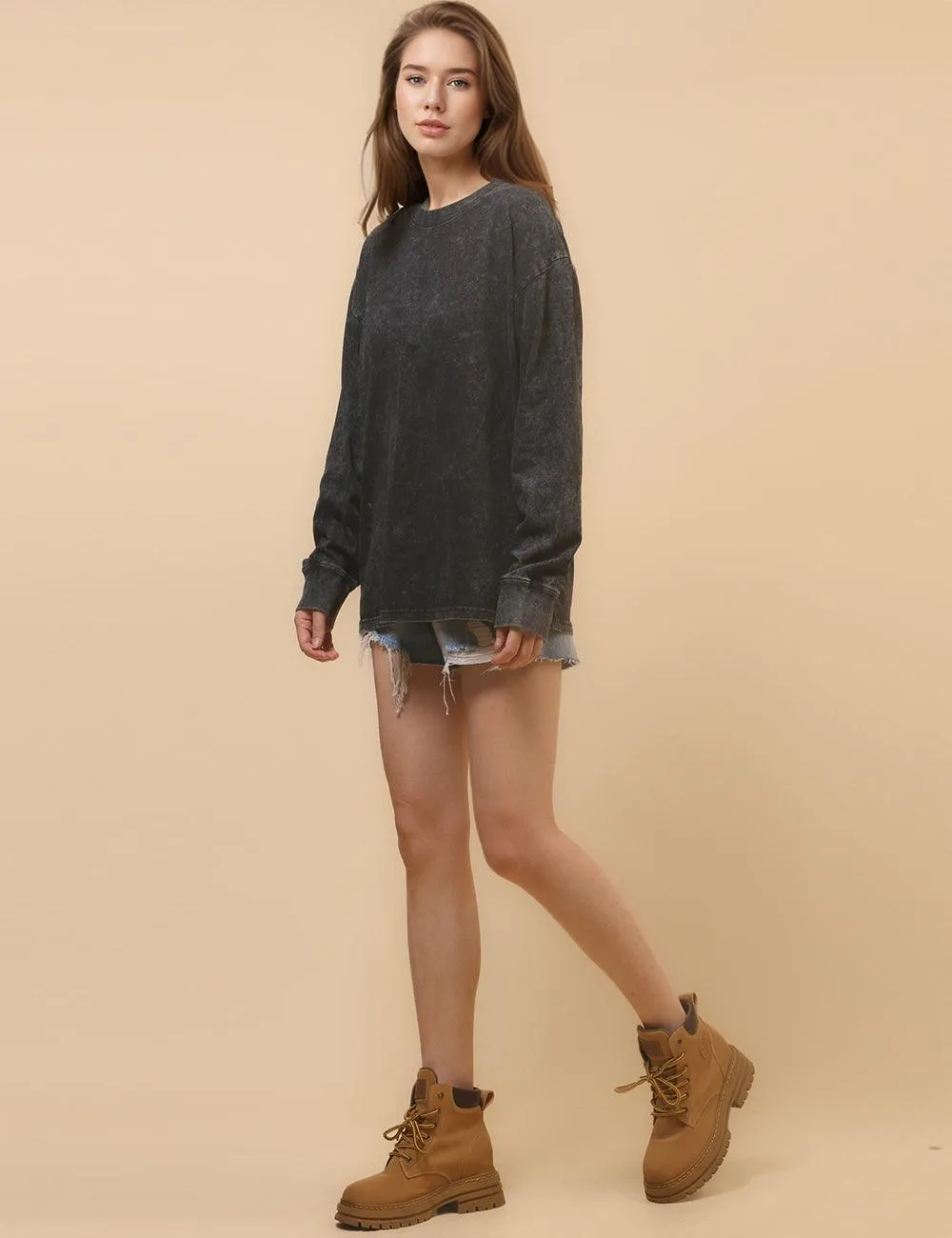 Ladies Cozy Crew Neck Sweatshirt SKT4652