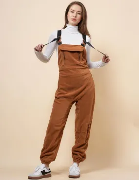Ladies Fleece Sleeveless Jumpsuit Strape Shoulder Overall SKJ4898