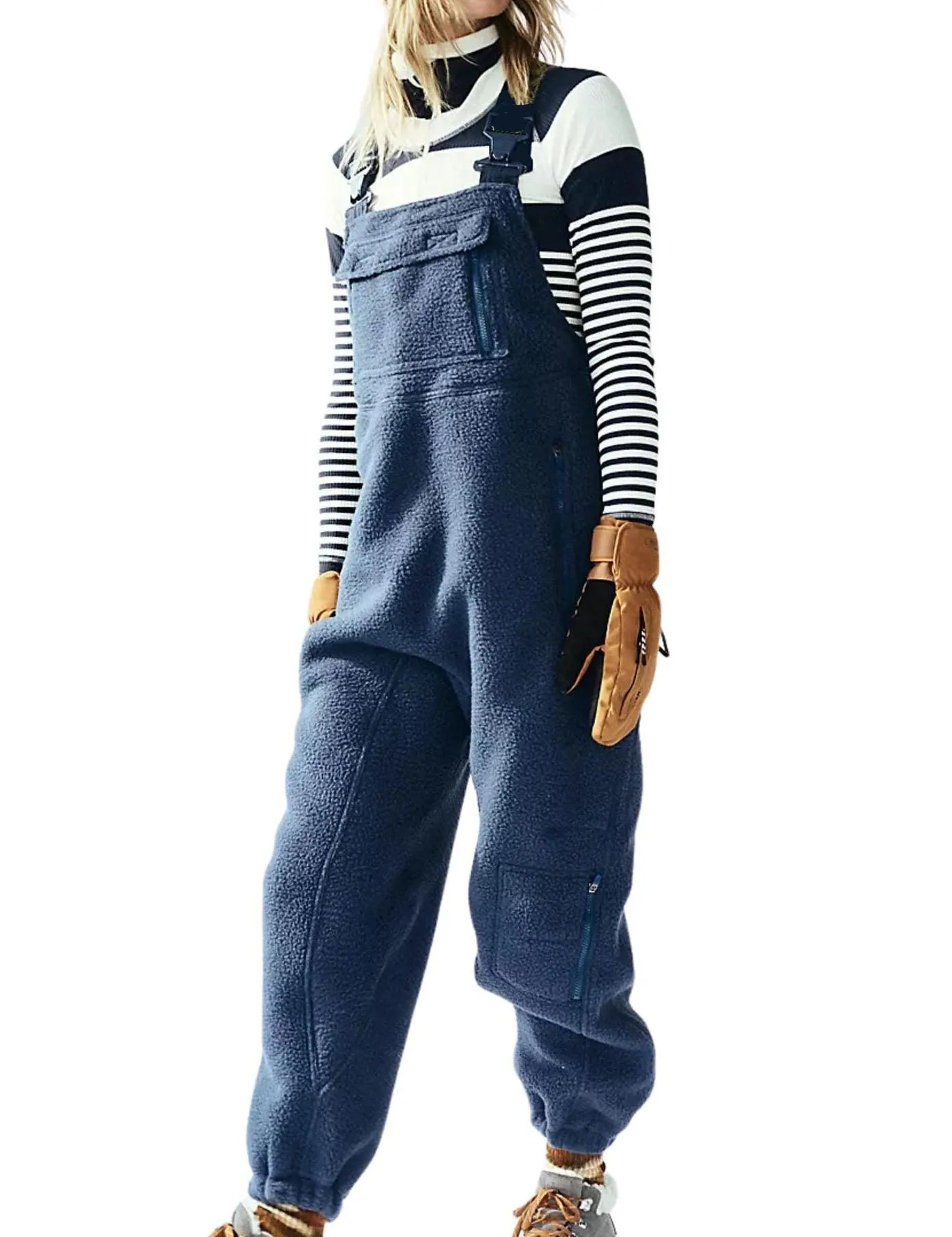 Ladies Fleece Sleeveless Jumpsuit Strape Shoulder Overall SKJ4898