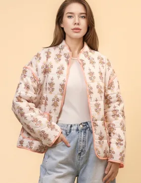 Ladies Floral Printed Cotton-Padded Jacket SKT4662