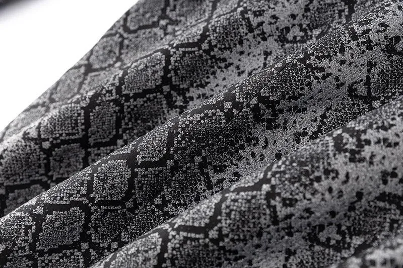 Ladies Jacquard Snakeskin Button Blazer Jacket 41907