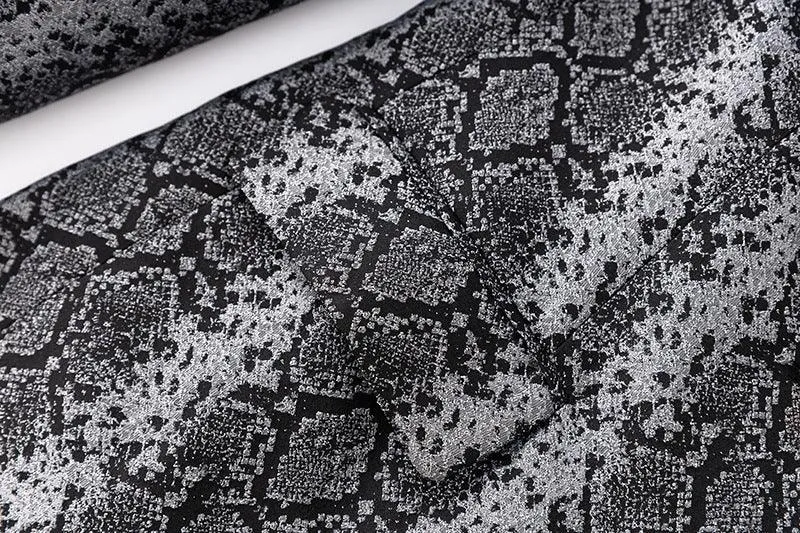 Ladies Jacquard Snakeskin Button Blazer Jacket 41907