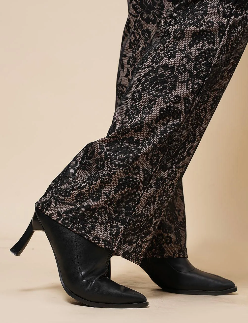 Ladies Lace Color Block Waist Band Jumpsuit SKJ4899