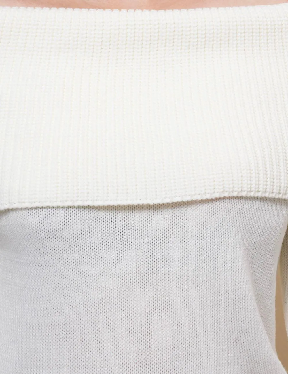 Ladies Off Shoulder Long Sleeves Knit Pullover Blouse SKT4867