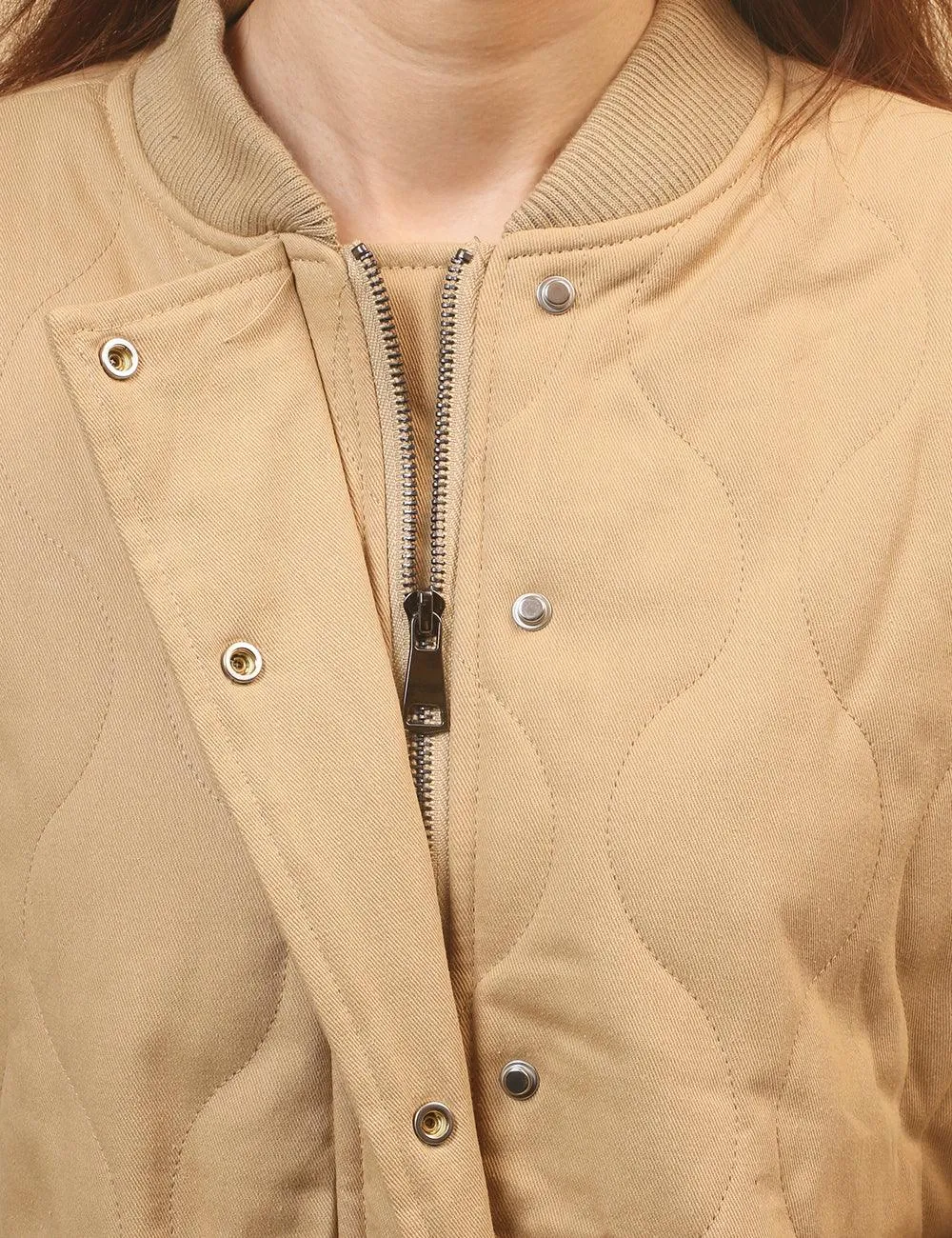 Ladies Pilot Shoulder Wide Washed Cotton Jacket SKT4670