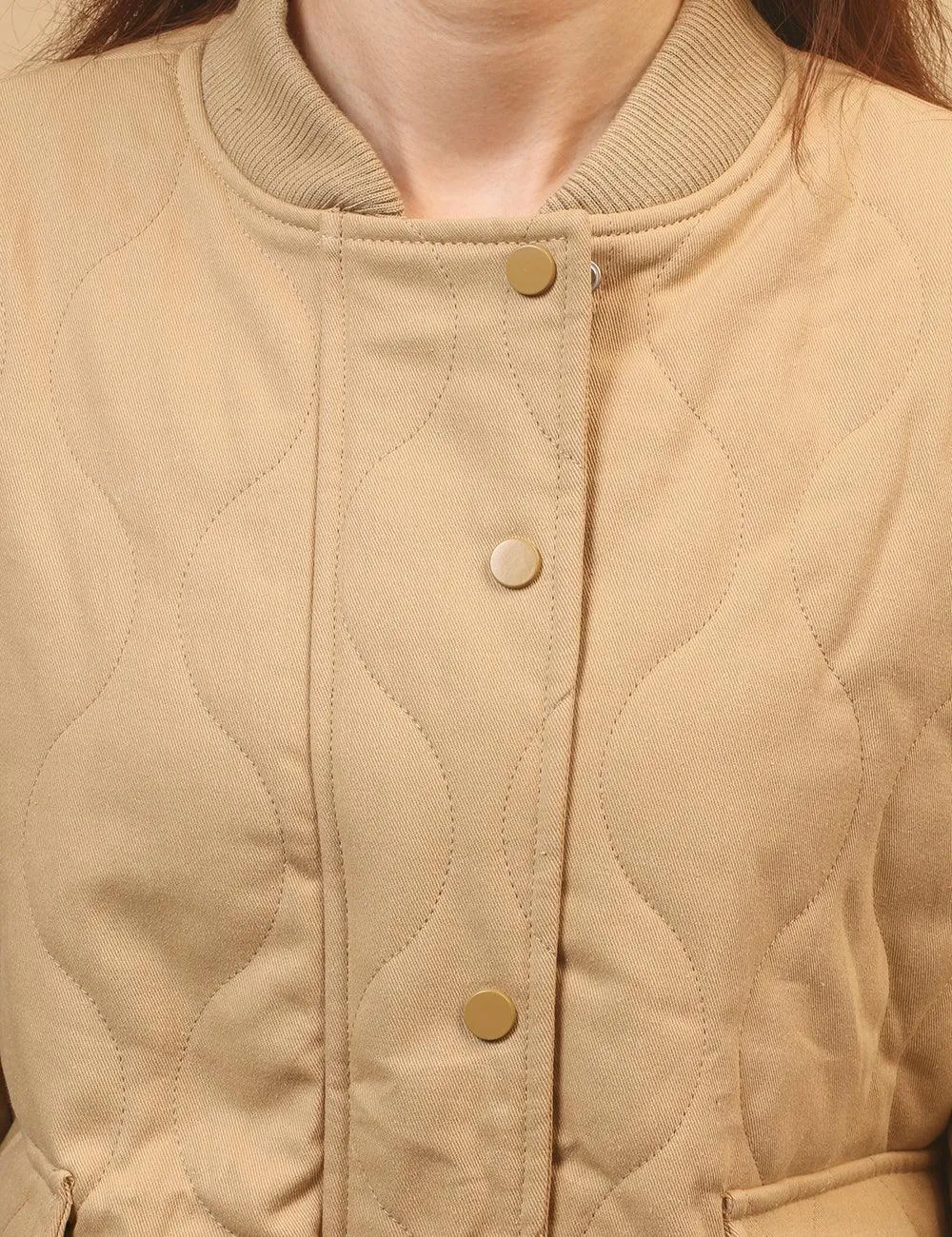 Ladies Pilot Shoulder Wide Washed Cotton Jacket SKT4670