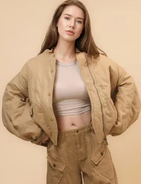 Ladies Pilot Shoulder Wide Washed Cotton Jacket SKT4670